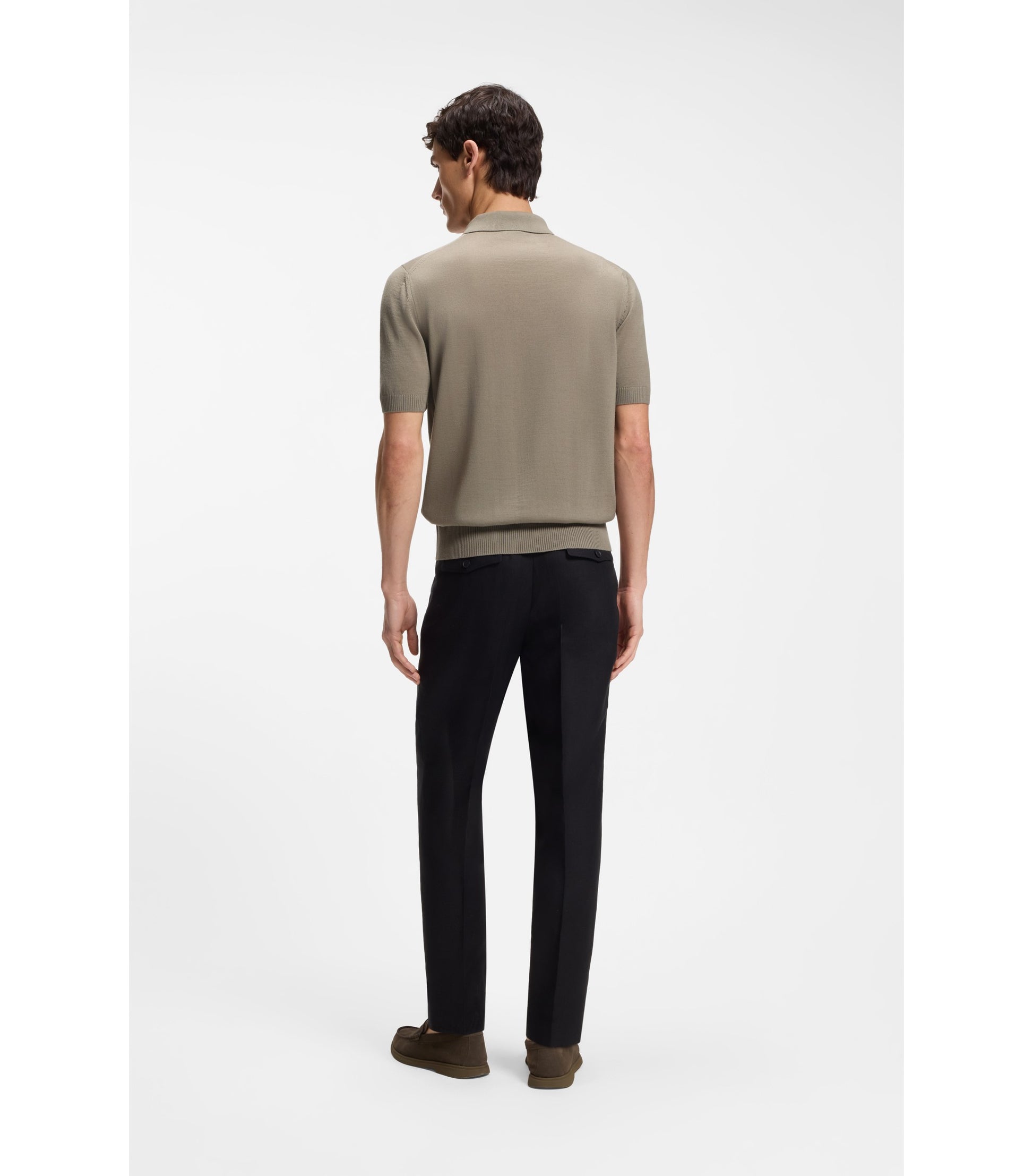 Knit polo in virgin wool 