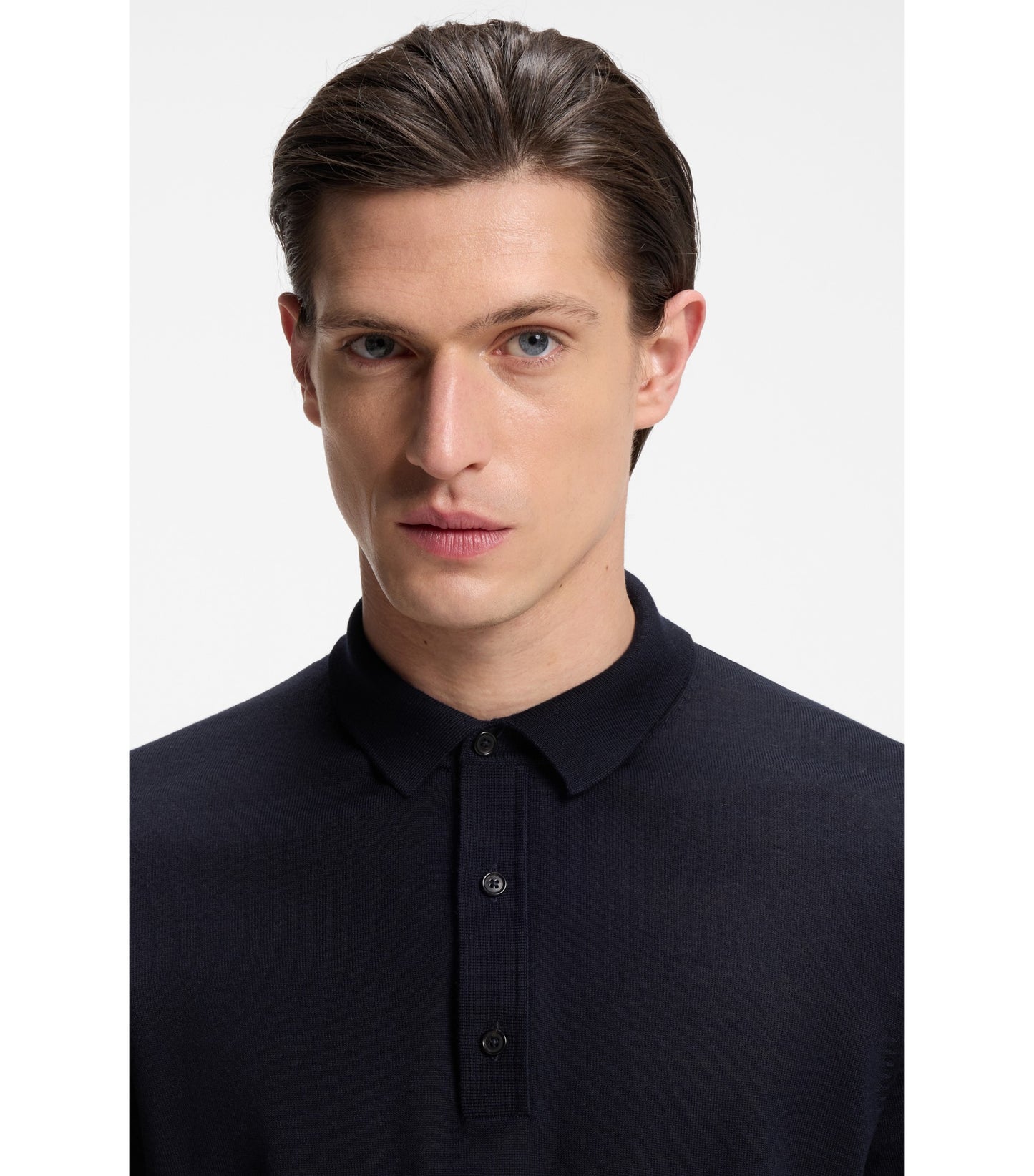 Knit polo in virgin wool 