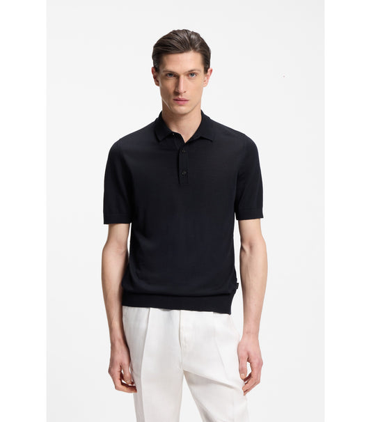 Knit polo in virgin wool 