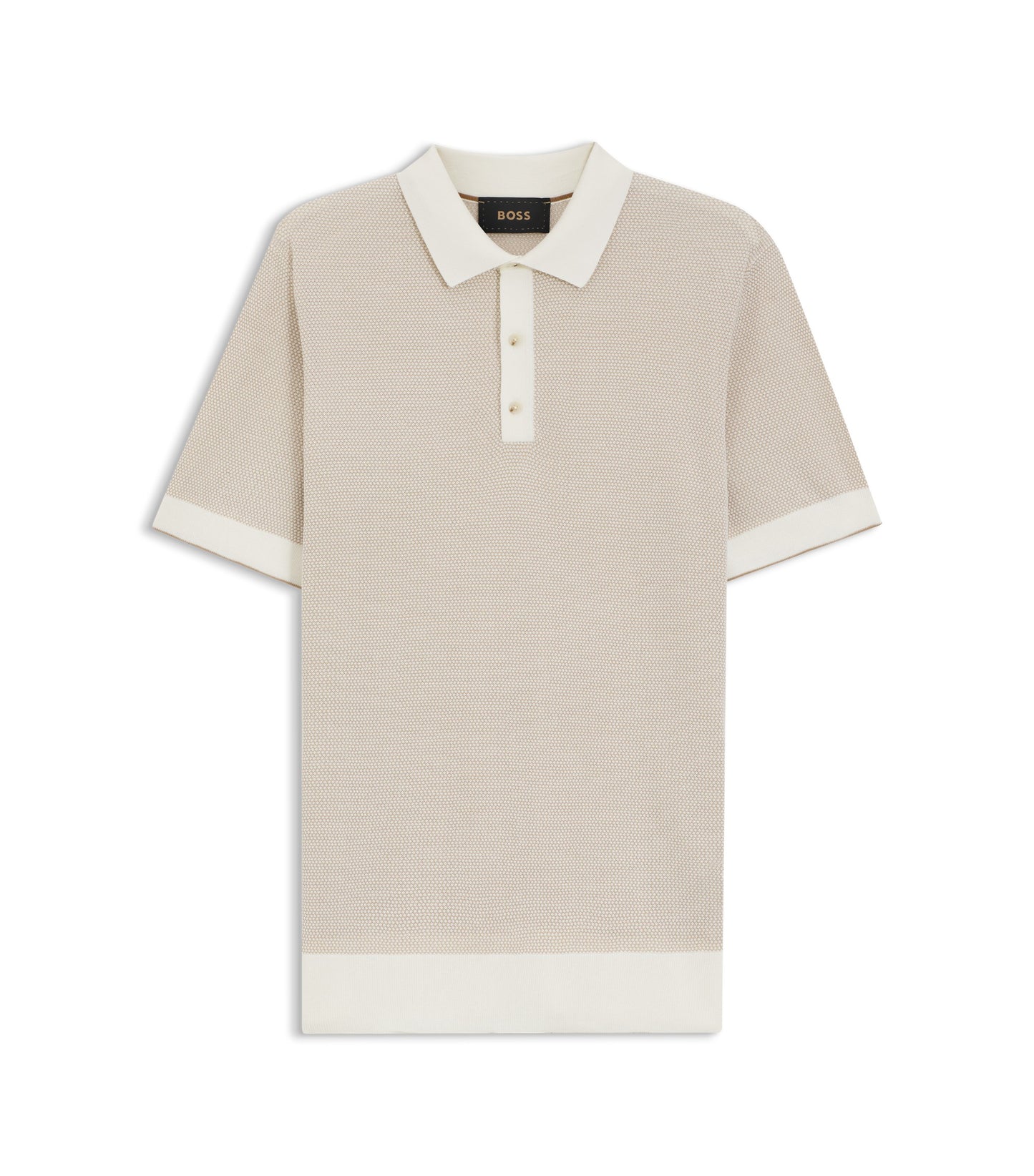 Knit polo in silk and cotton