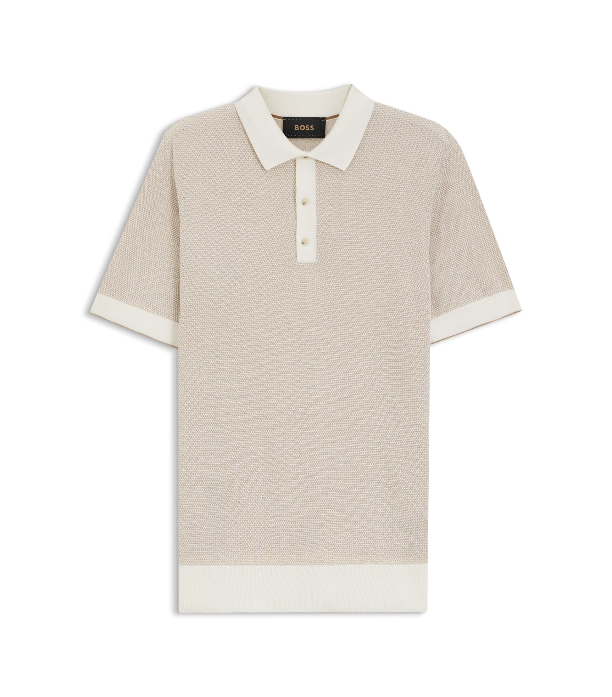 Knit polo in silk and cotton