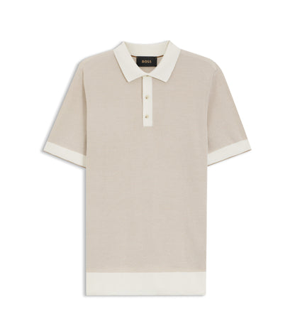 Knit polo in silk and cotton