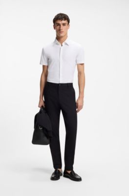 Slim-fit shirt in performance-stretch jersey