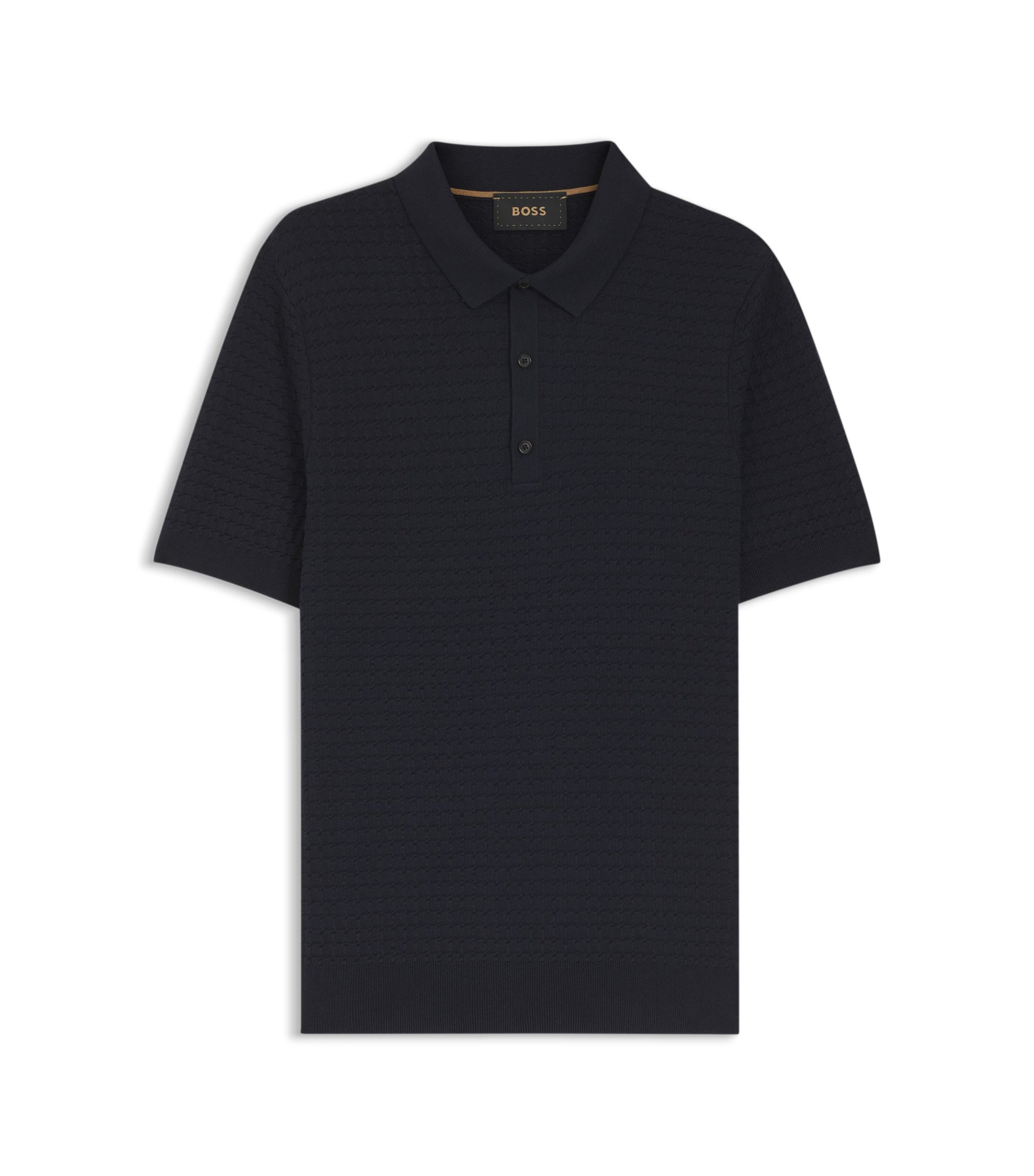 Knit polo in silk and cotton