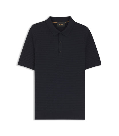 Knit polo in silk and cotton
