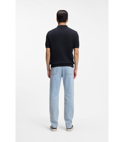 Knit polo in silk and cotton