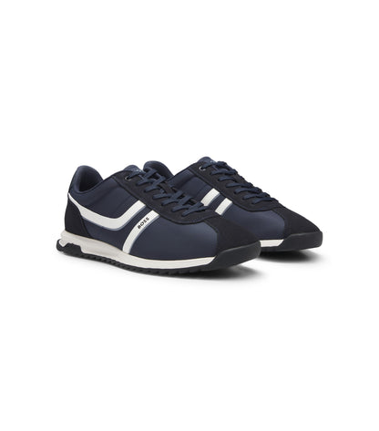 Logo trainers with faux suede trims