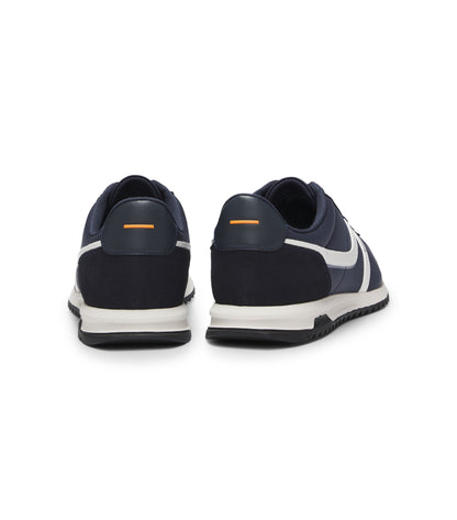 Logo trainers with faux suede trims