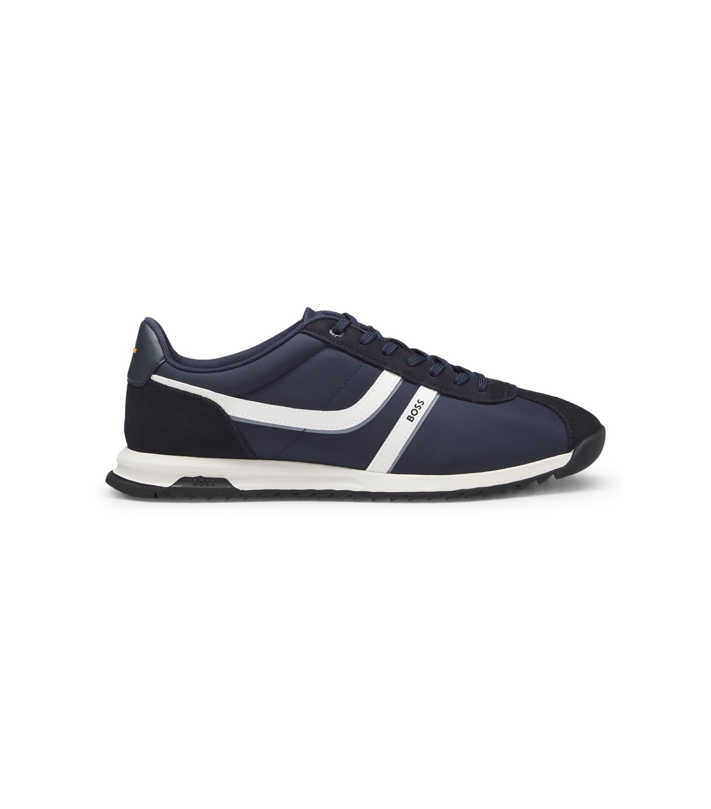 Logo trainers with faux suede trims