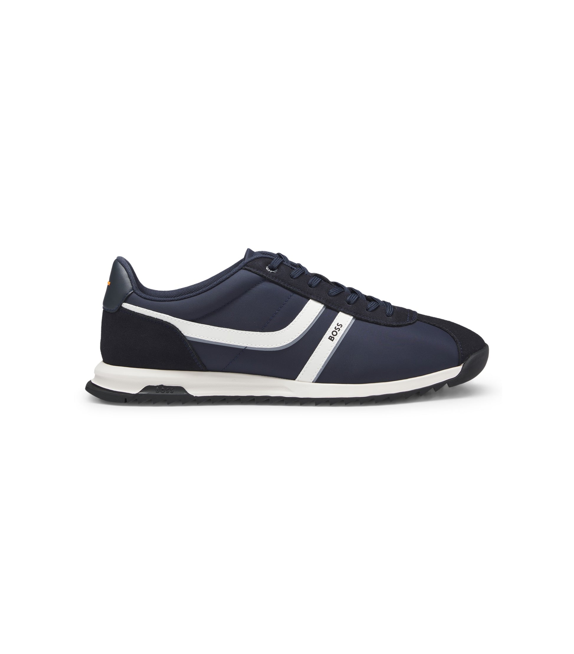 Logo trainers with faux suede trims