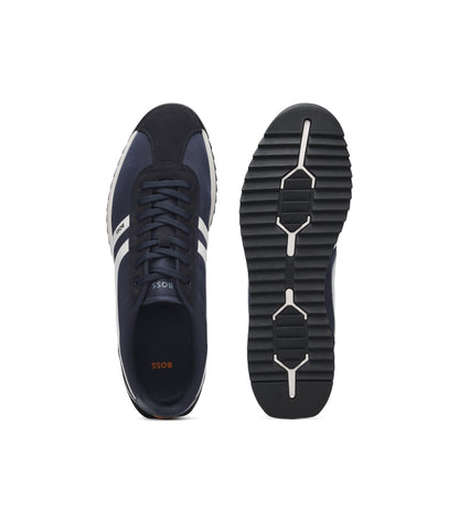Logo trainers with faux suede trims