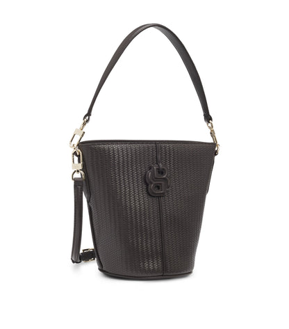 Woven-effect bucket bag with Double B monogram