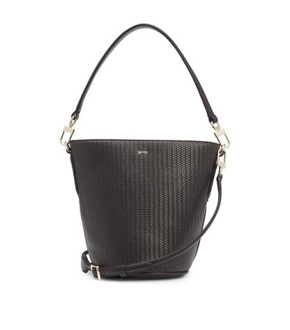 Woven-effect bucket bag with Double B monogram