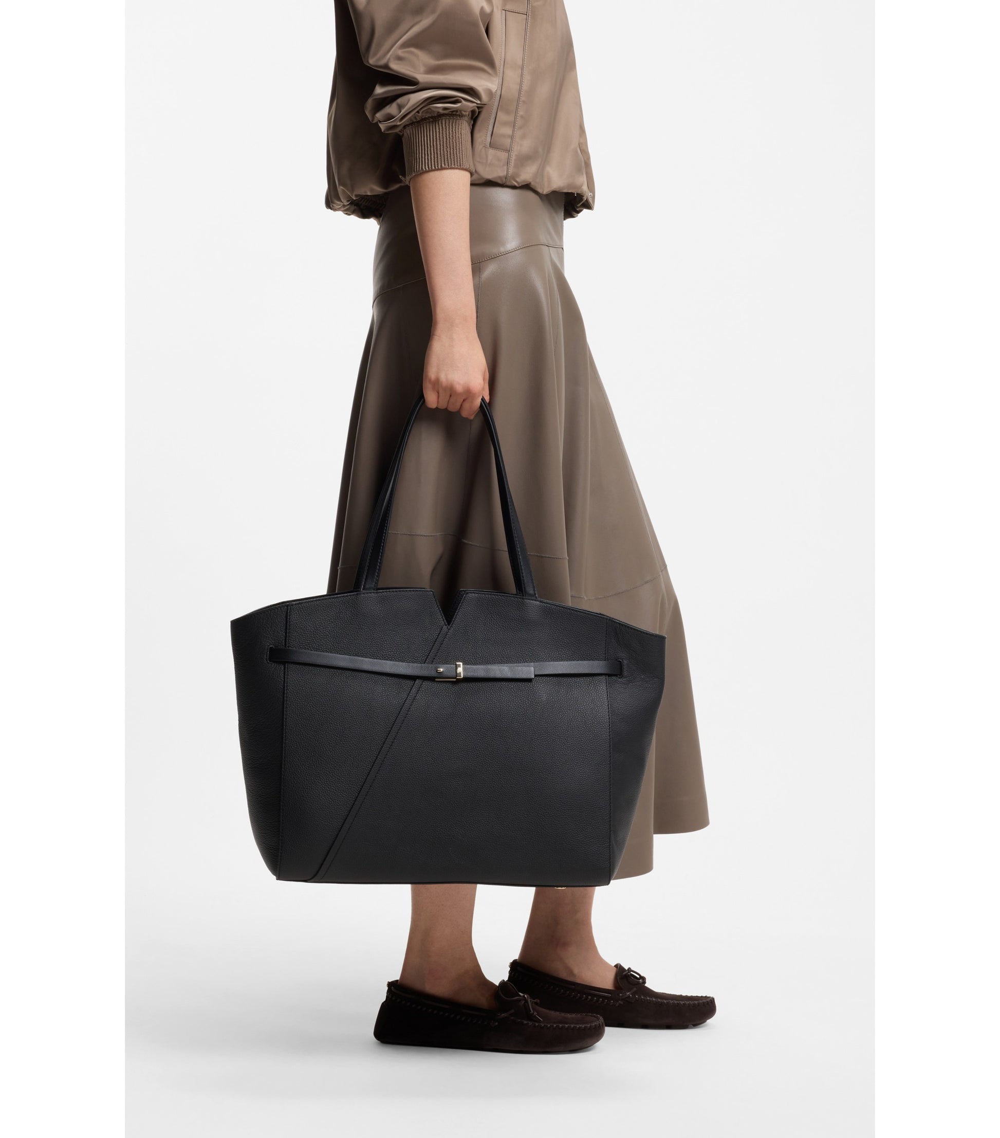 BOSS Revers tote bag in leather with belt detail
