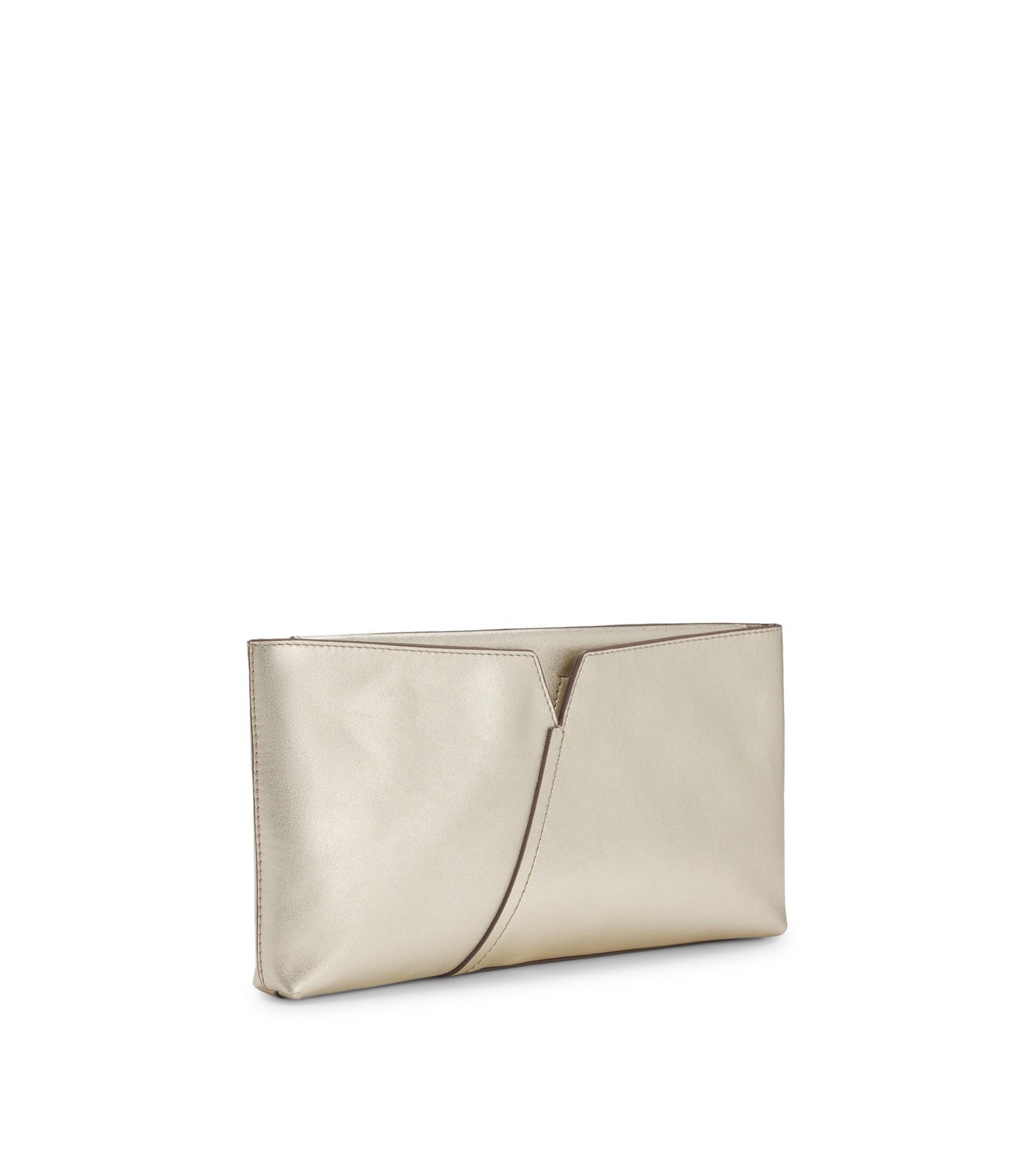 BOSS Revers metallic-leather clutch bag with split topline