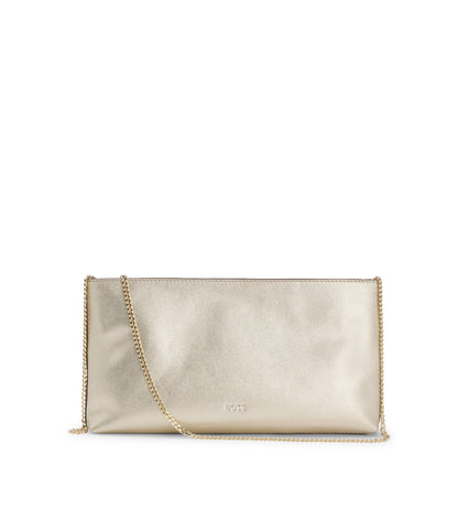 BOSS Revers metallic-leather clutch bag with split topline
