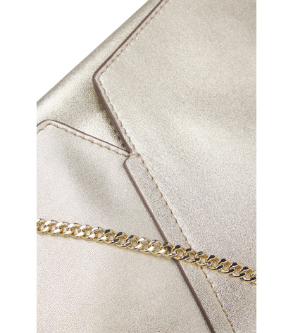 BOSS Revers metallic-leather clutch bag with split topline