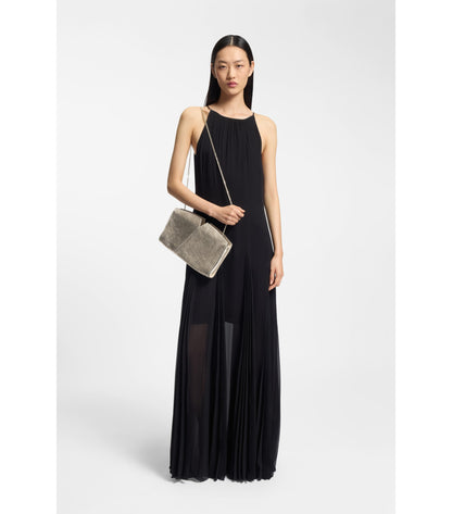 BOSS Revers metallic-leather clutch bag with split topline