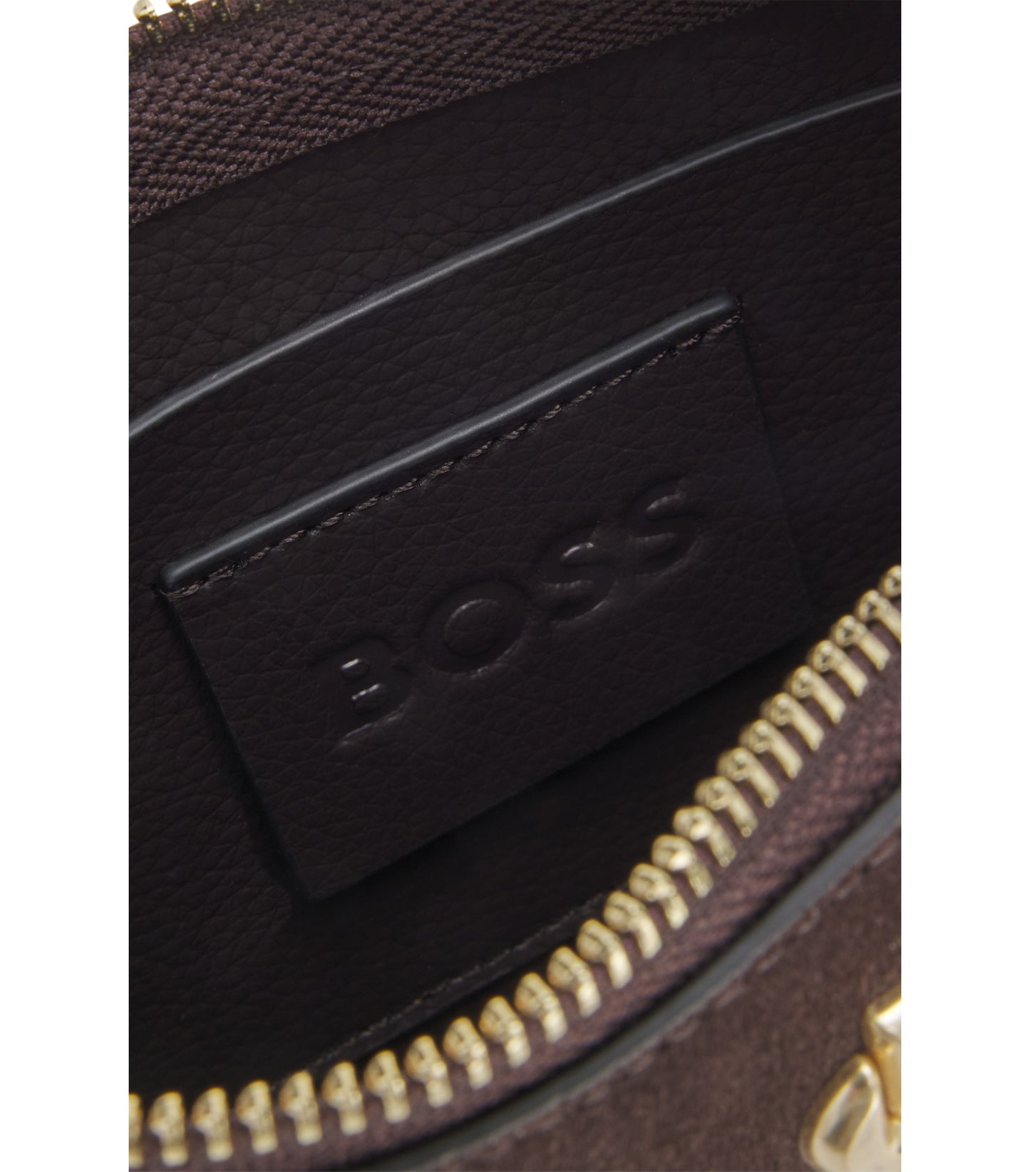Suede shoulder bag with metallic Double B monogram