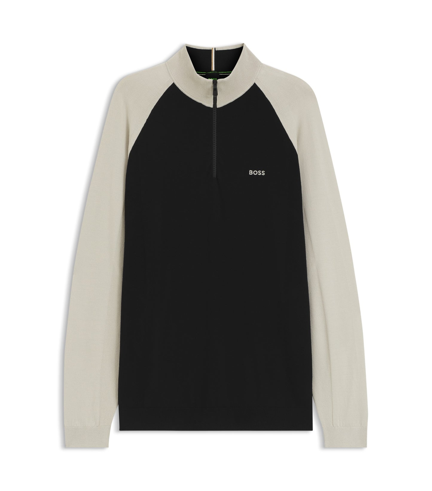Colour-blocked sweater with zip neck
