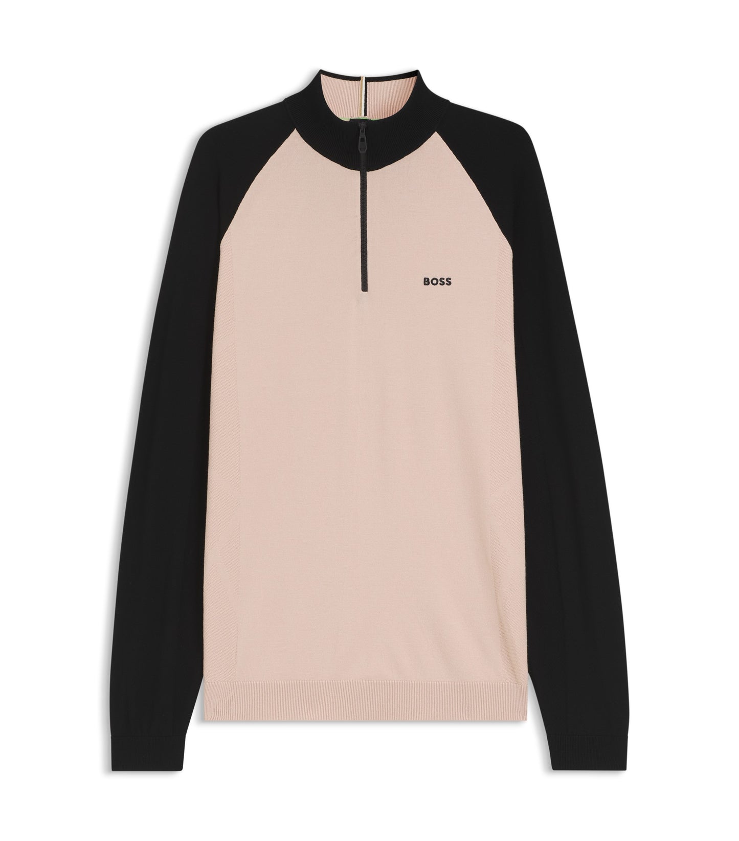 Colour-blocked sweater with zip neck