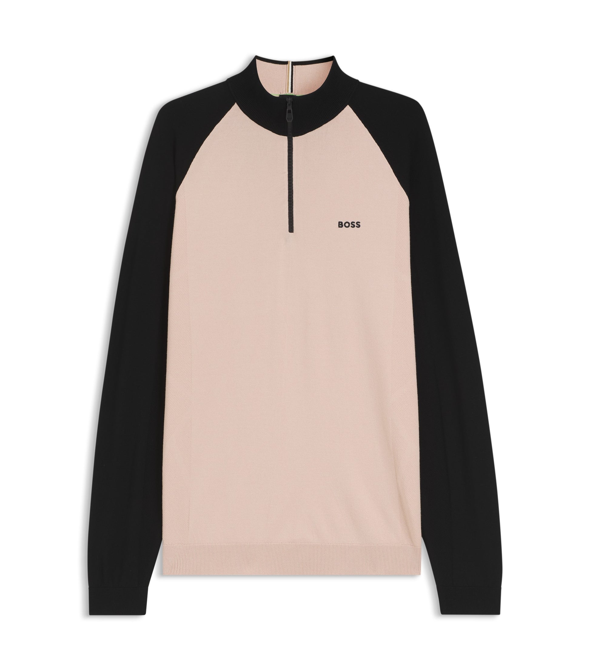 Colour-blocked sweater with zip neck