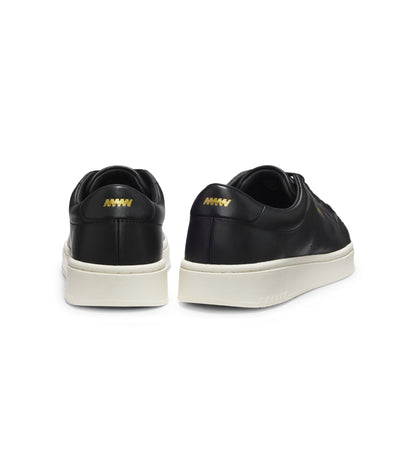 Nappa-leather trainers with gold-tone logo