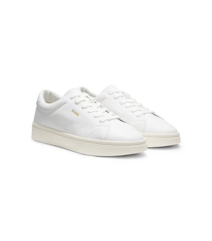 Nappa-leather trainers with gold-tone logo