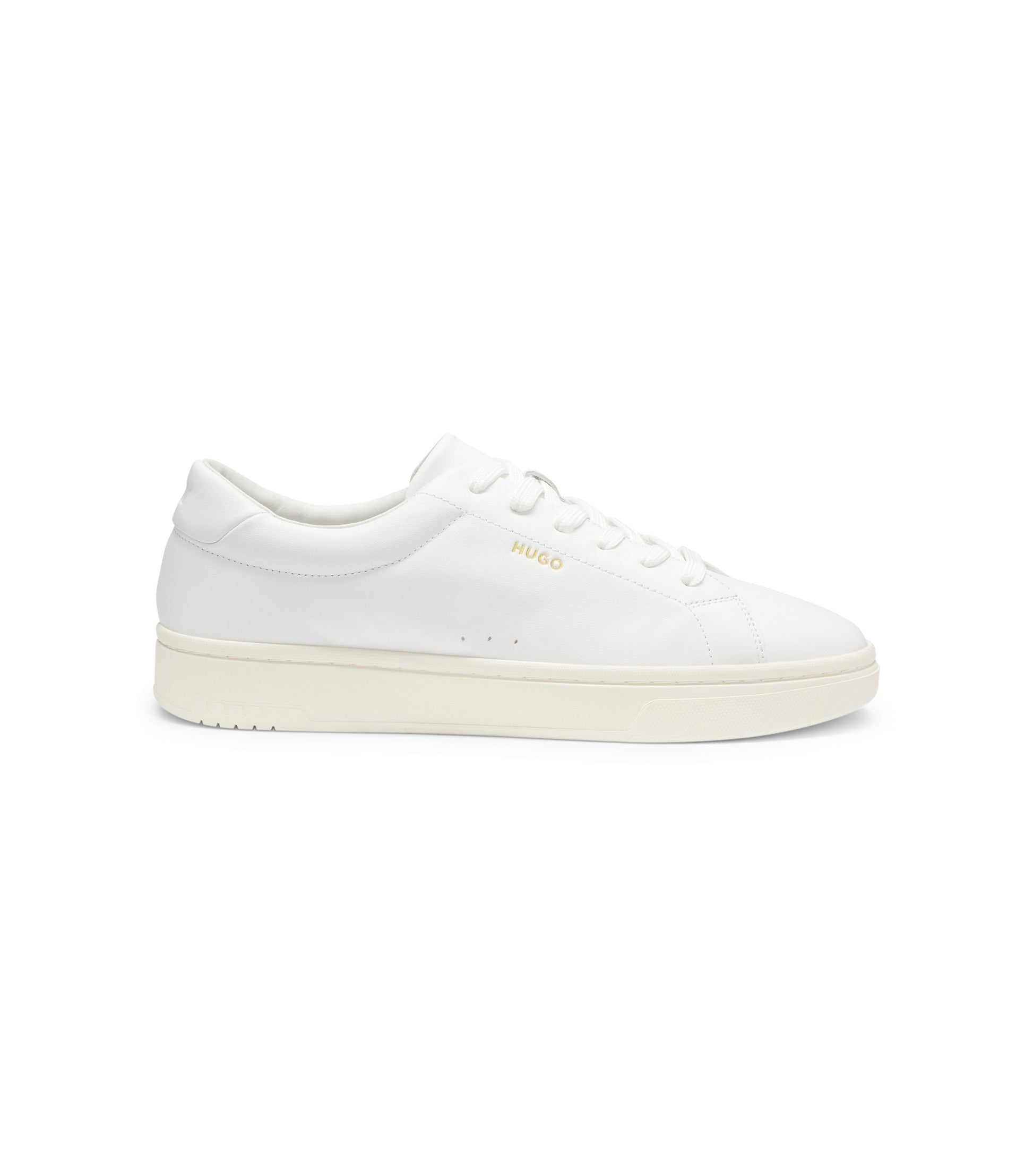 Nappa-leather trainers with gold-tone logo