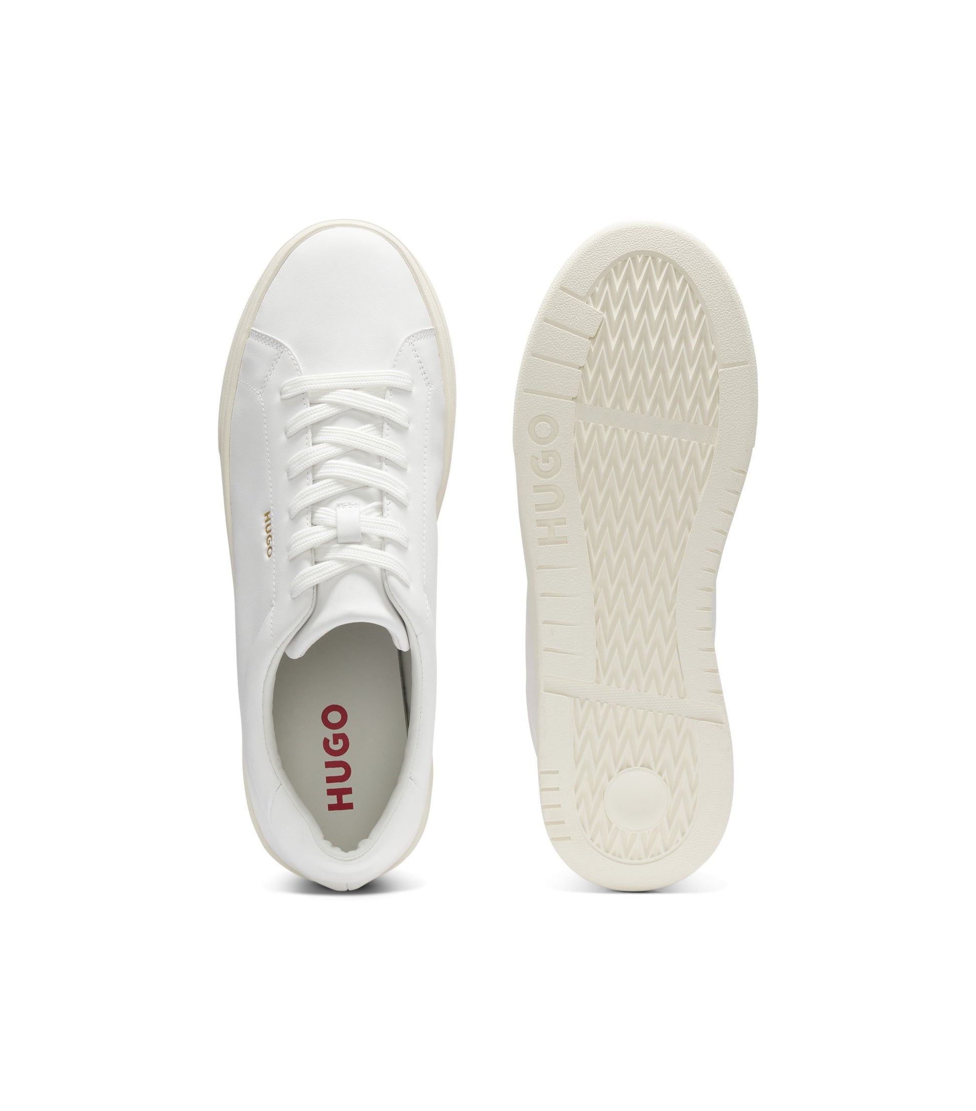 Nappa-leather trainers with gold-tone logo