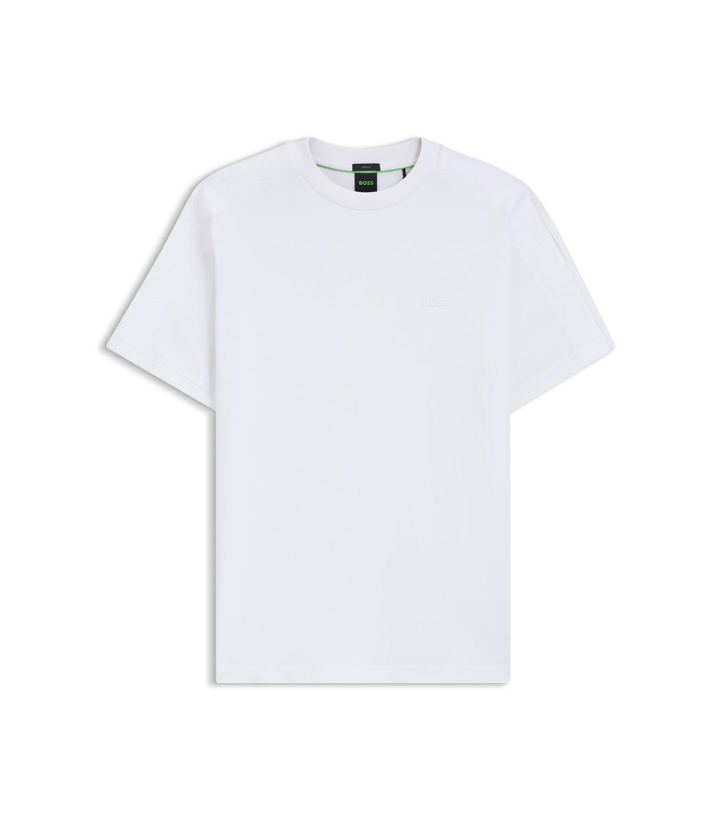 Stretch-cotton T-shirt with jacquard tape