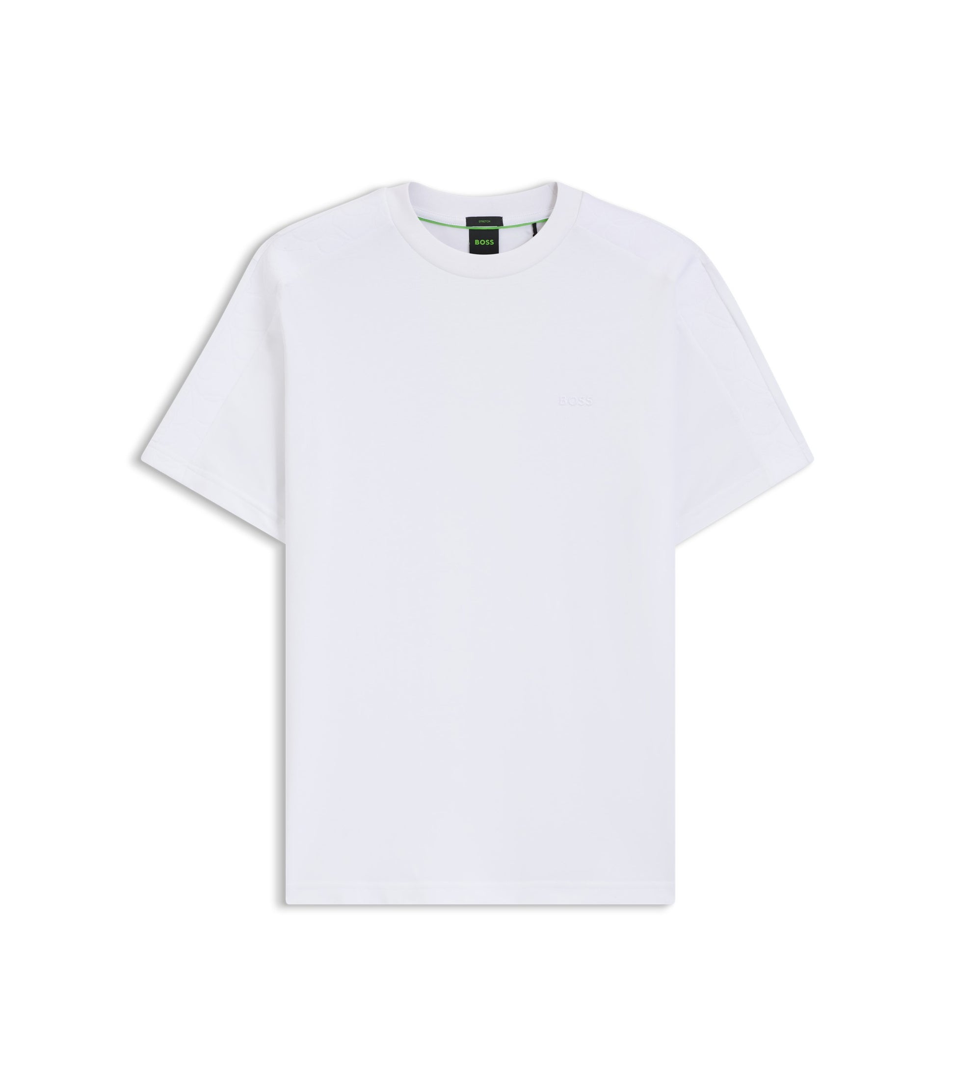 Stretch-cotton T-shirt with jacquard tape