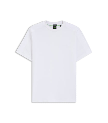 Stretch-cotton T-shirt with jacquard tape