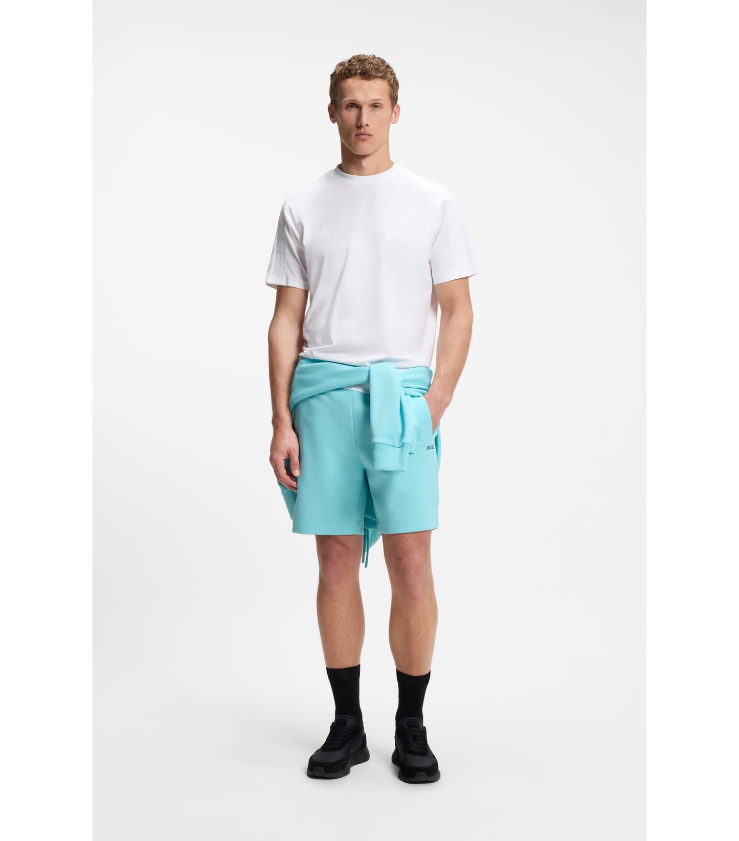 Stretch-cotton T-shirt with jacquard tape