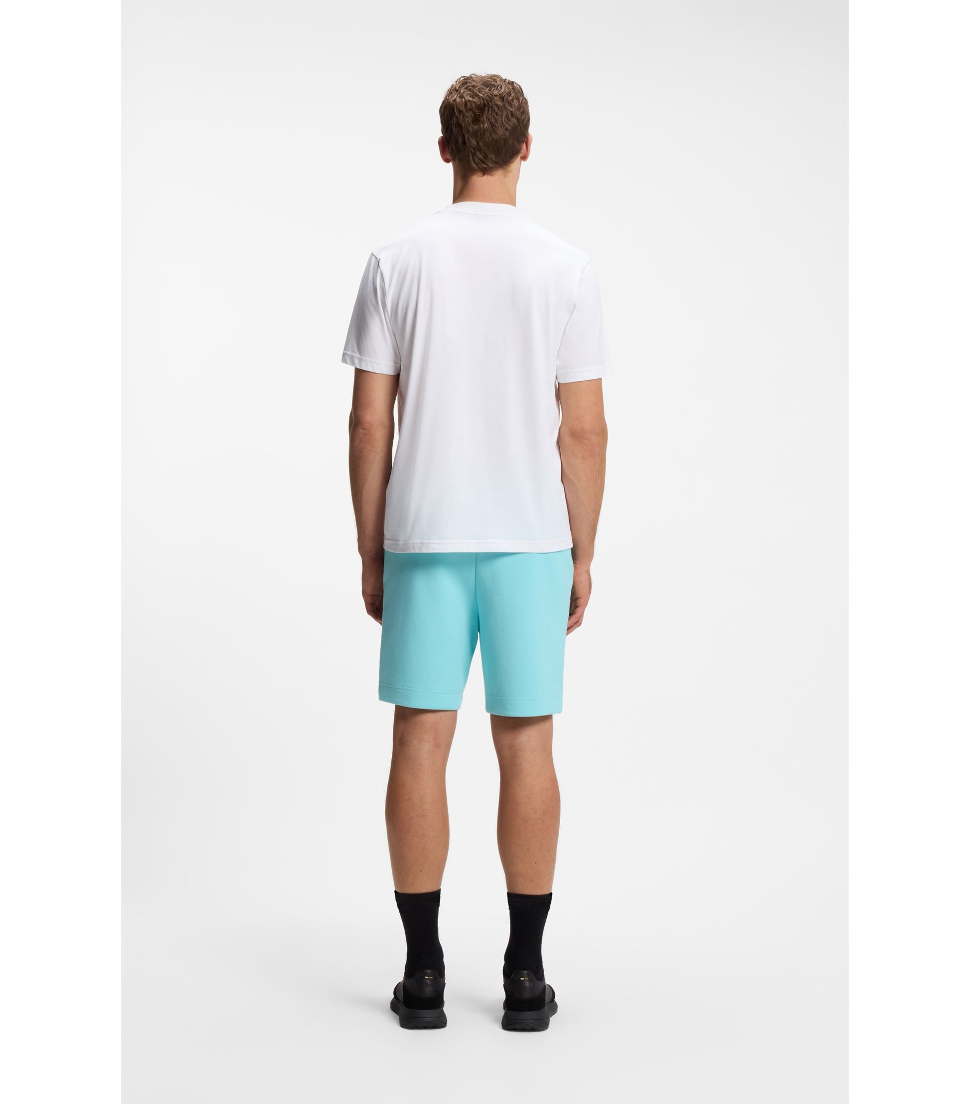 Stretch-cotton T-shirt with jacquard tape