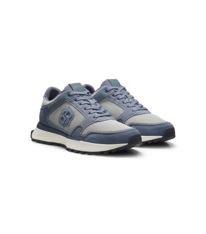 Suede-trim trainers with Double B monogram