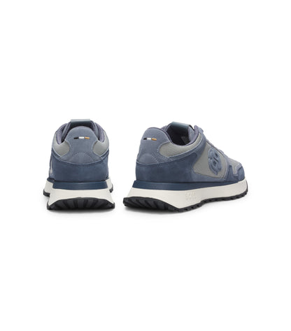 Suede-trim trainers with Double B monogram