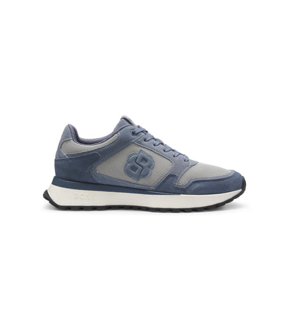 Suede-trim trainers with Double B monogram