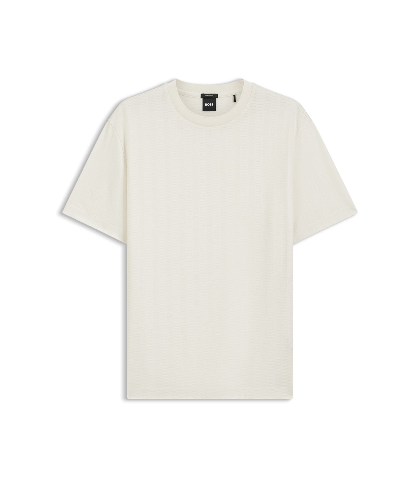 Regular-fit T-shirt in cotton with raised jacquard structure