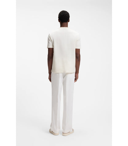Regular-fit T-shirt in cotton with raised jacquard structure