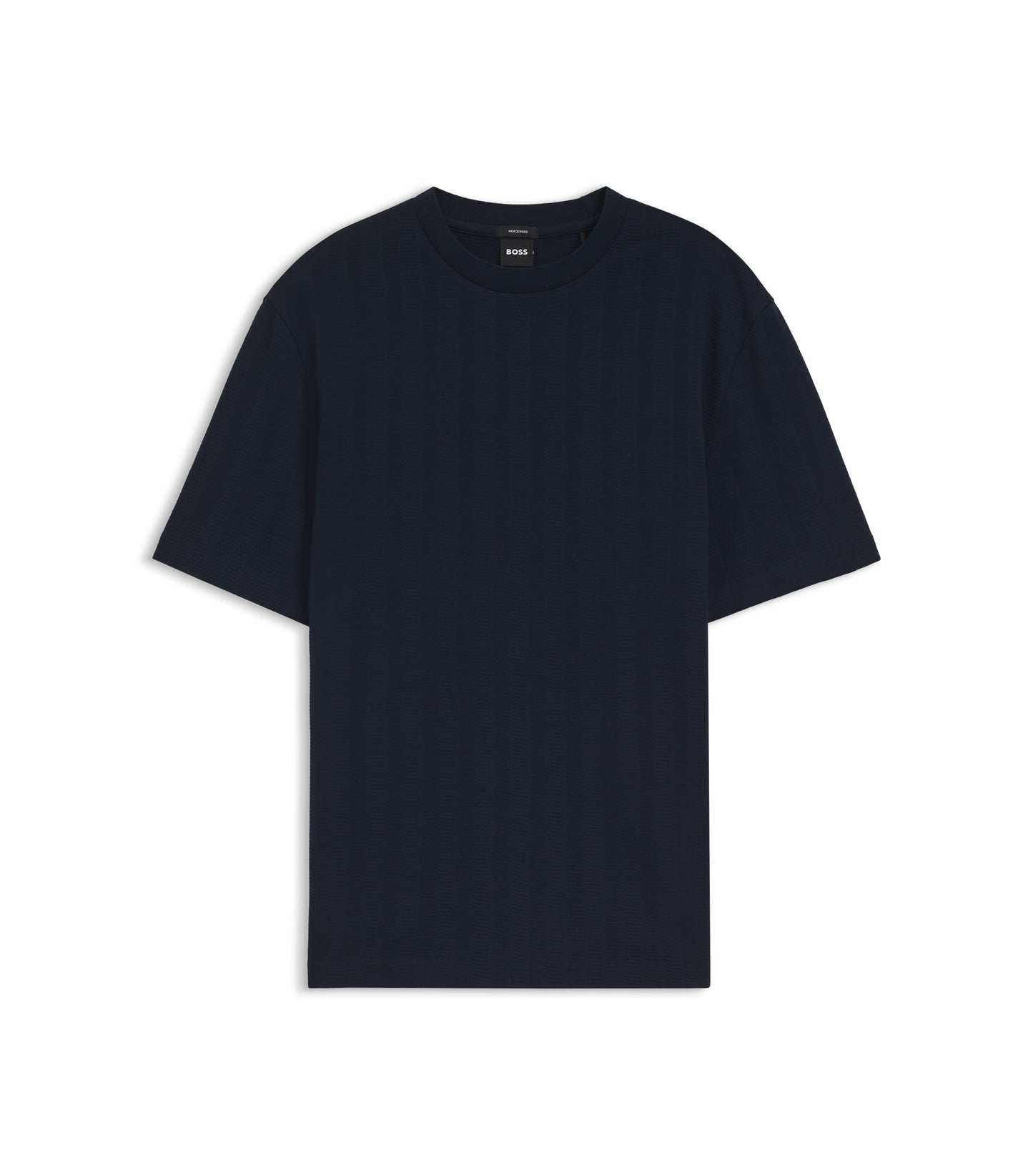 Regular-fit T-shirt in cotton with raised jacquard structure