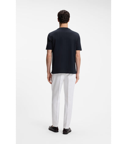 Regular-fit T-shirt in cotton with raised jacquard structure