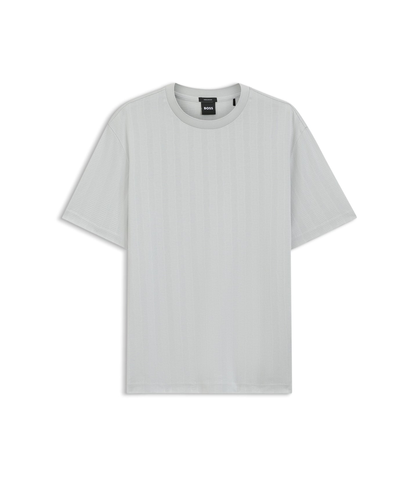 Regular-fit T-shirt in cotton with raised jacquard structure