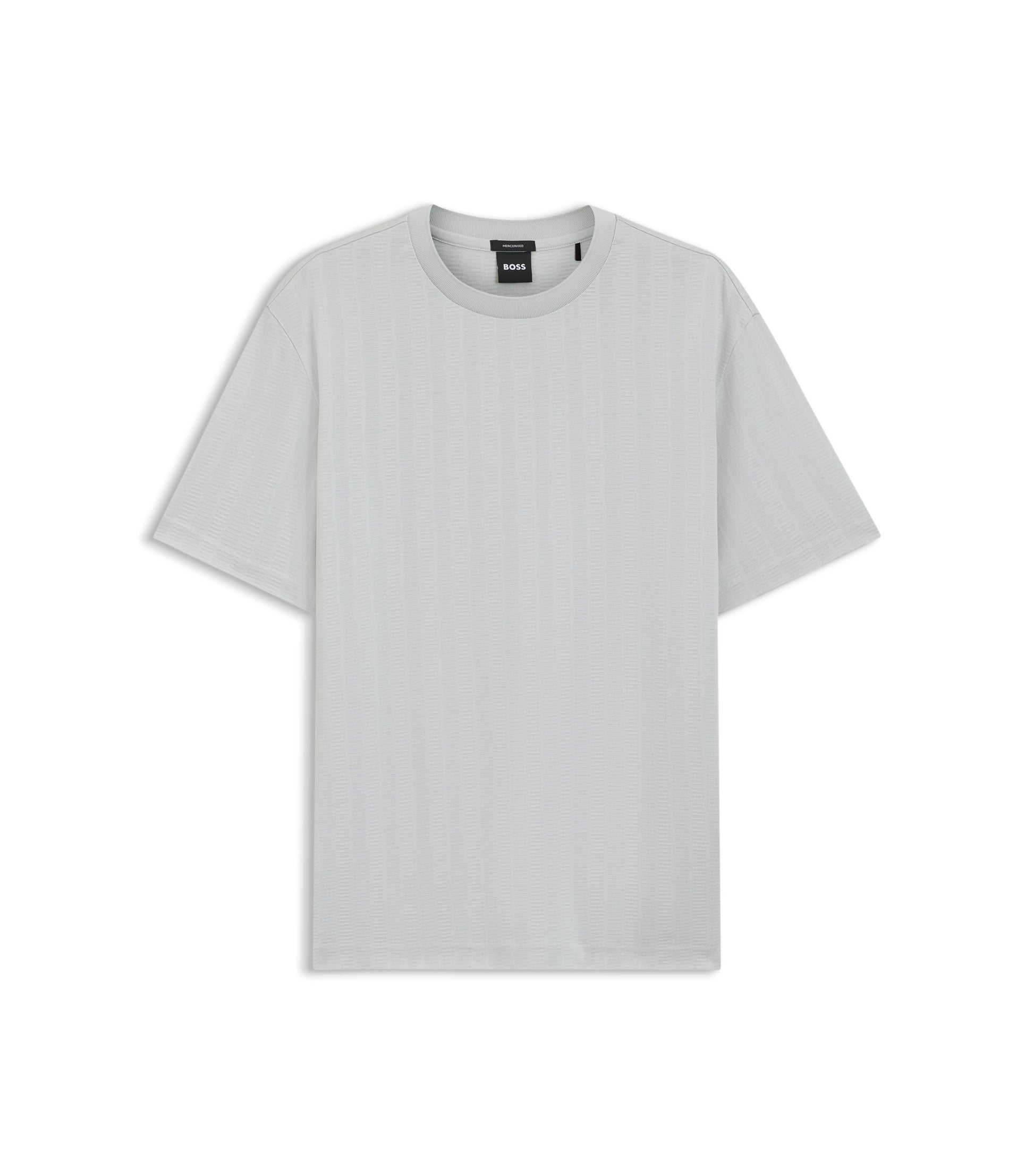 Regular-fit T-shirt in cotton with raised jacquard structure