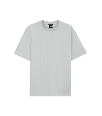 Regular-fit T-shirt in cotton with raised jacquard structure