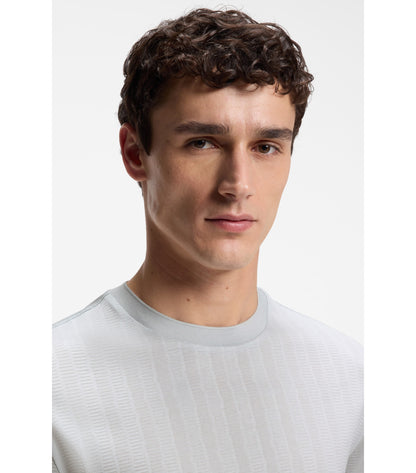 Regular-fit T-shirt in cotton with raised jacquard structure