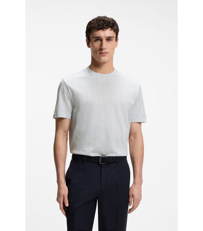 Regular-fit T-shirt in cotton with raised jacquard structure