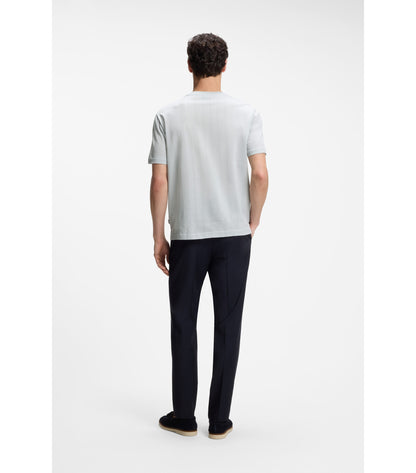 Regular-fit T-shirt in cotton with raised jacquard structure