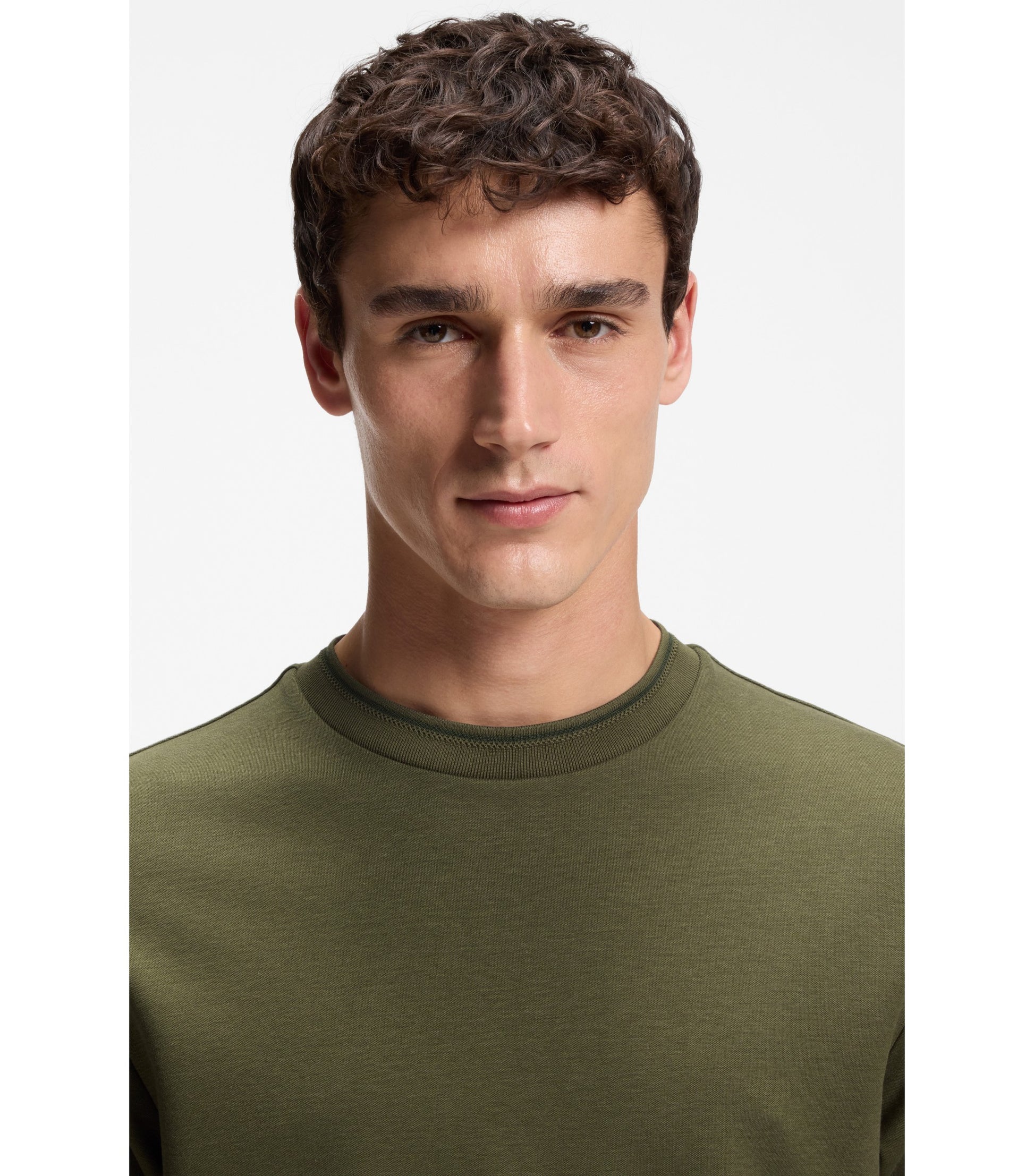 Regular-fit T-shirt in stretch cotton blend