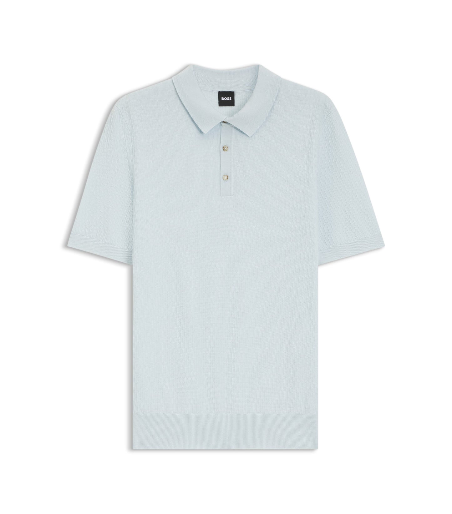 Regular-fit knit polo in structured fabric